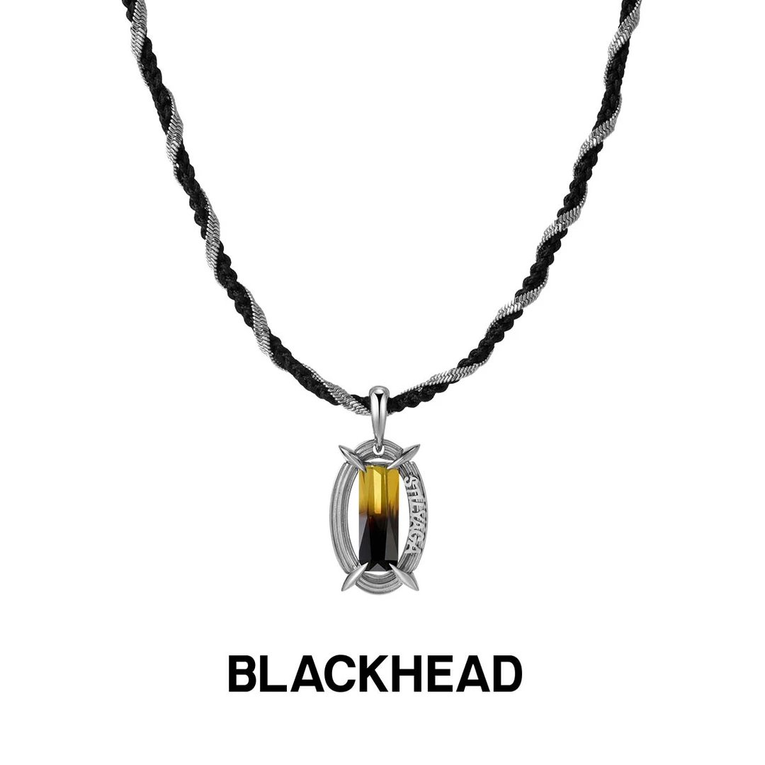 BLACK HEAD/黑头 非金属布艺项链 渐变编织双层链