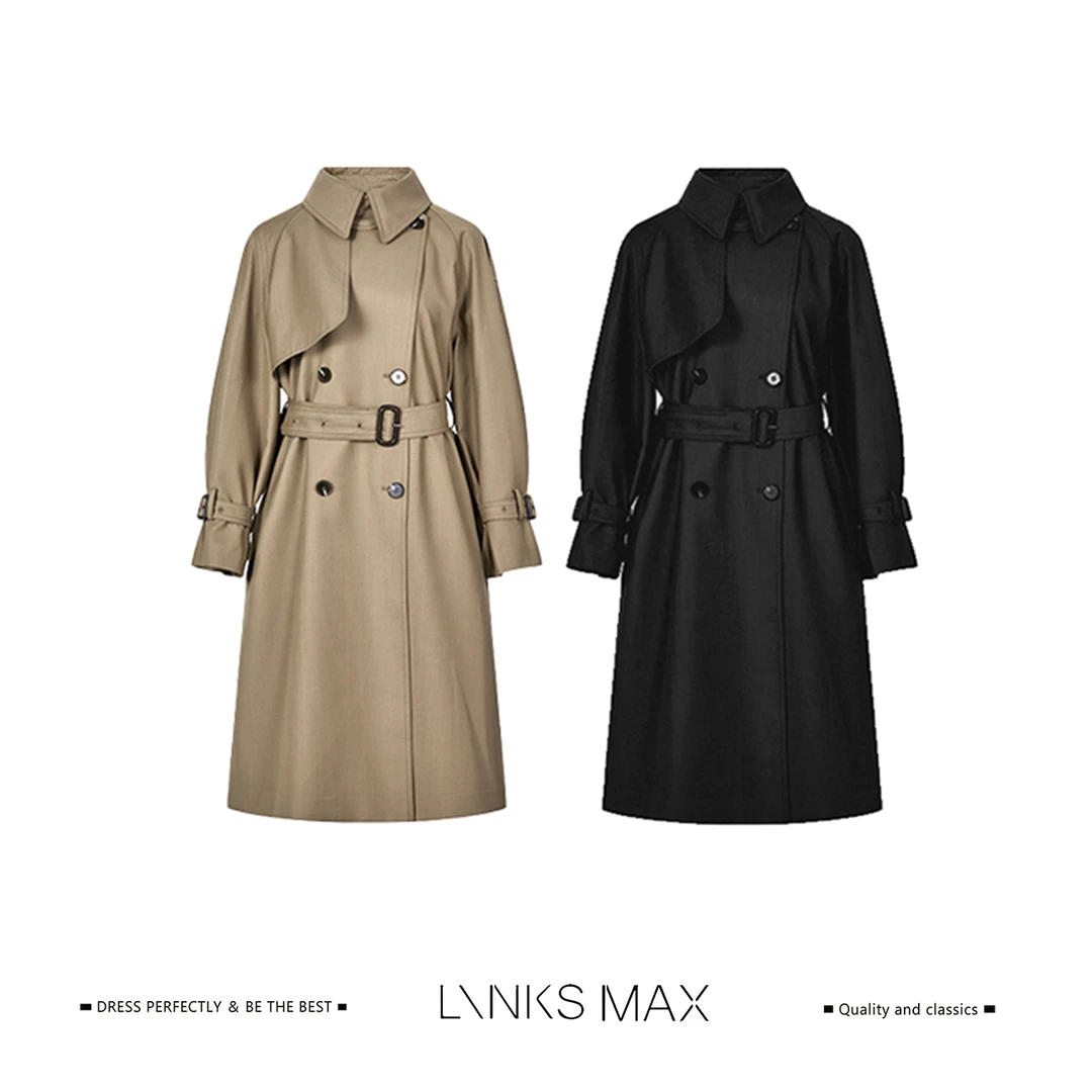 Links Max【陈雯姐姐专属】 精工挺括经典中长款风衣外套26155