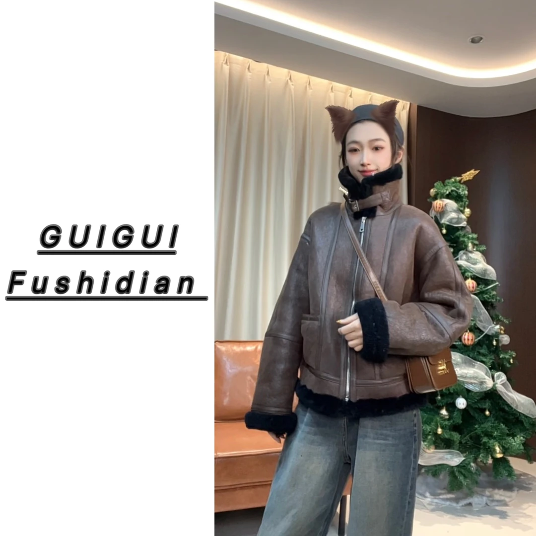 【妃铂兰】清货！皮毛一体外套-P10228