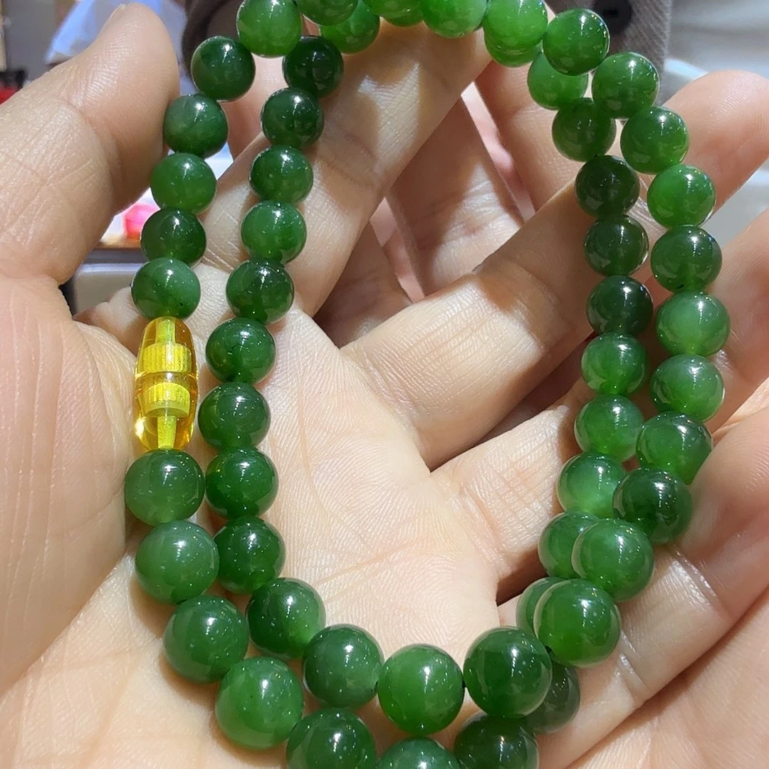 和田玉（碧玉）未镶嵌颈饰项链