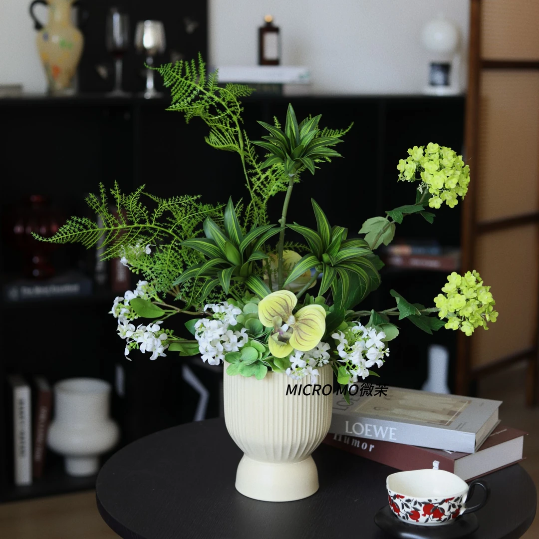 茶砚绕指·仿真花假花餐桌花电视柜茶几玄关摆件家居装饰摆设