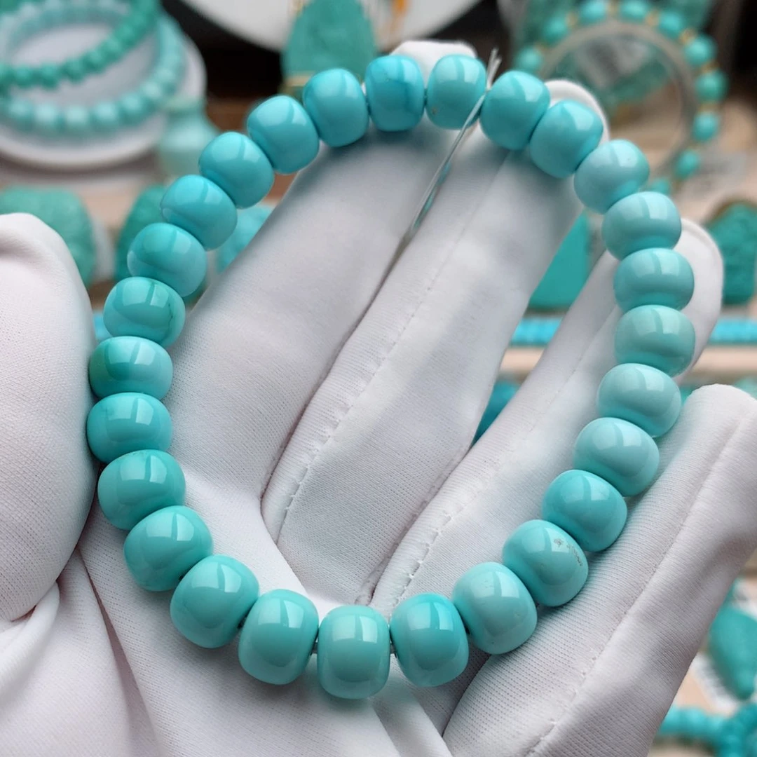 绿松石珠宝奇石未镶嵌9mm