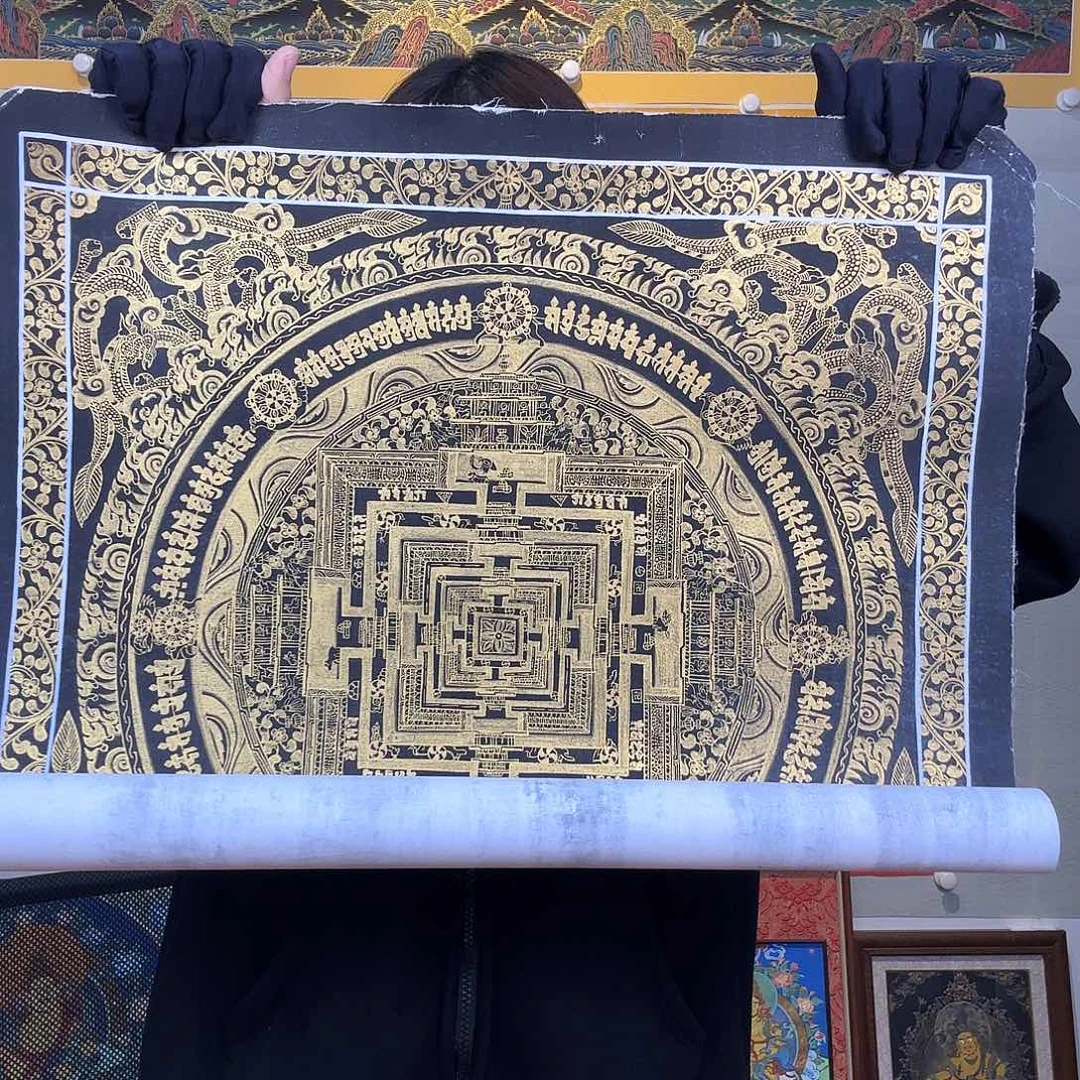 卷轴画纯手绘唐卡坛城50厘米左右