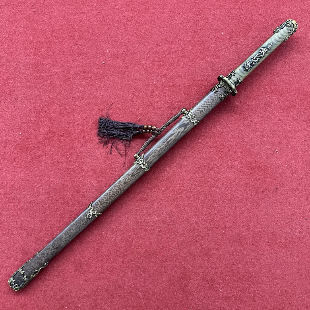 【墨隐星落】水龙唐刀 花纹钢 鸡翅木 未开刃