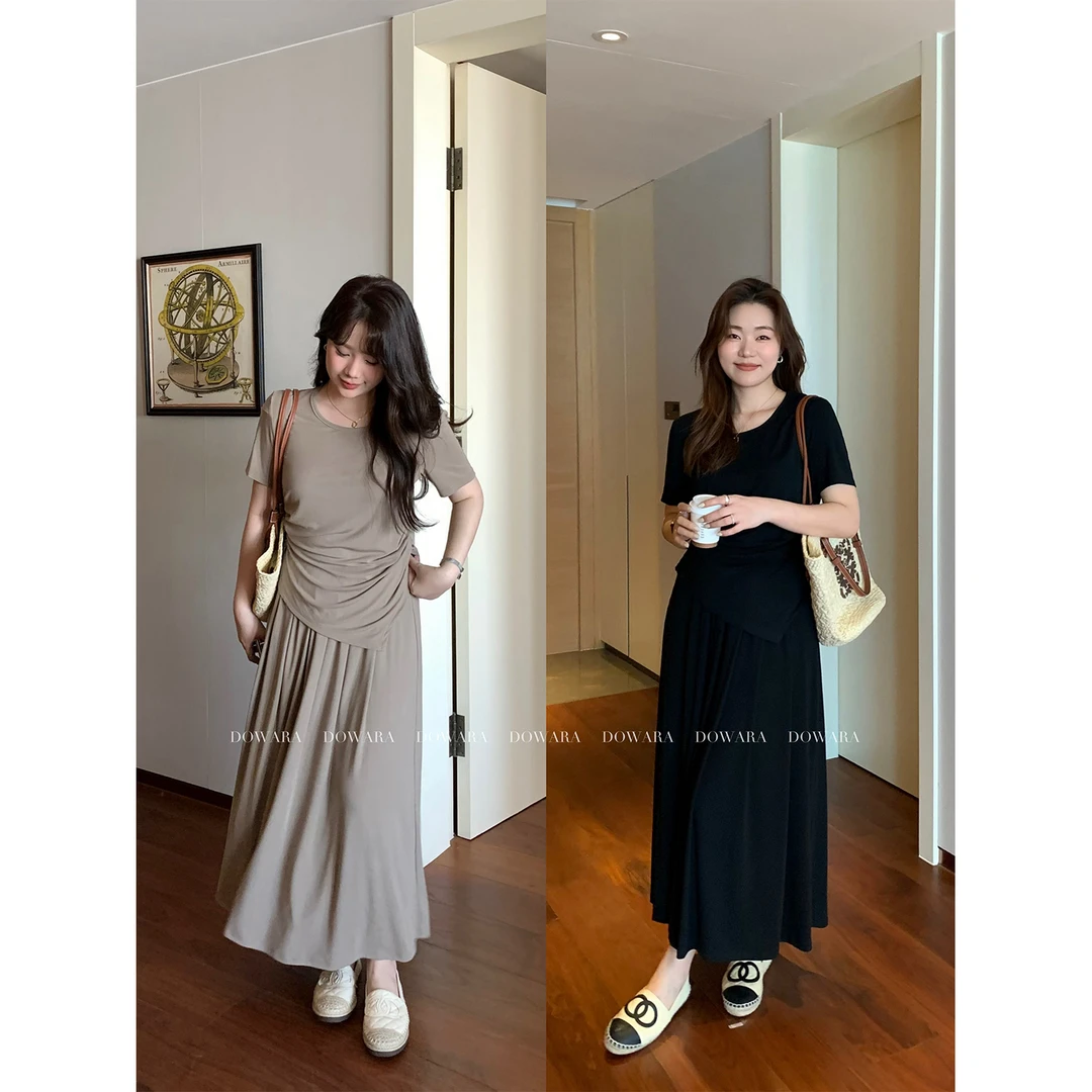 大婉酱微胖定制韩系莫代尔半身裙女夏季中长款遮肉显瘦裙子 4734D