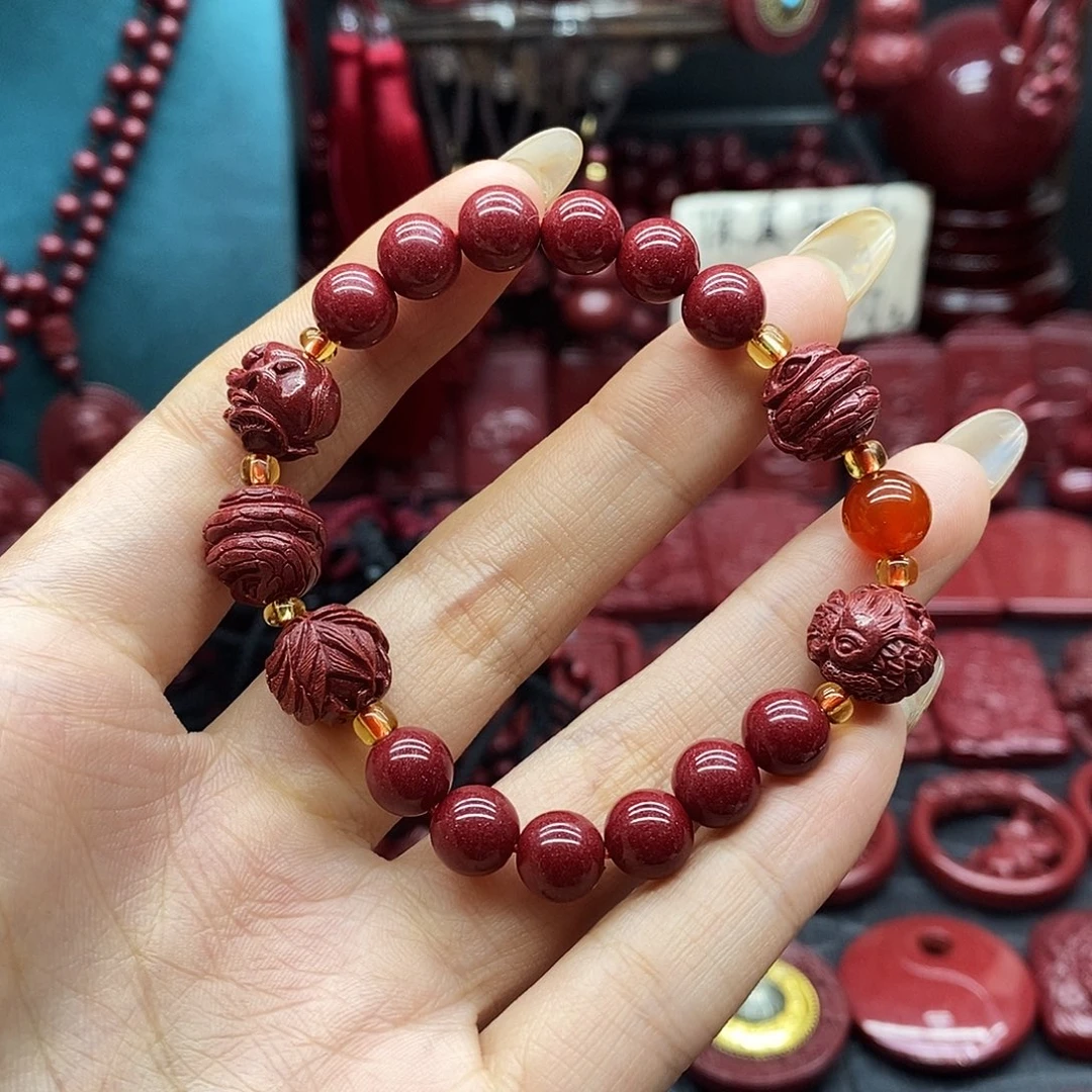 *****天然辰砂8mm三和手链生肖马