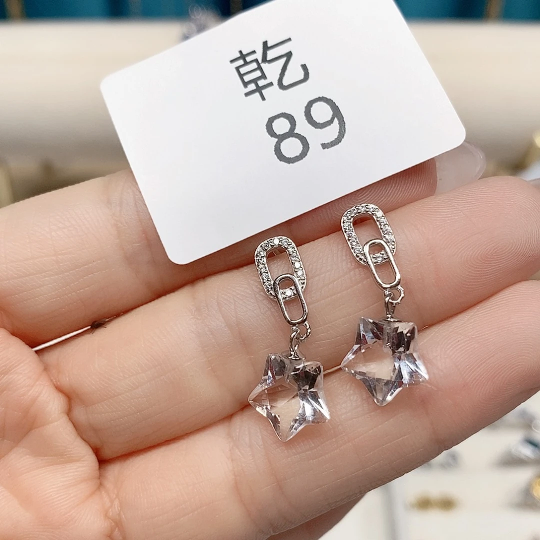 水晶耳饰银S925镶嵌乾89