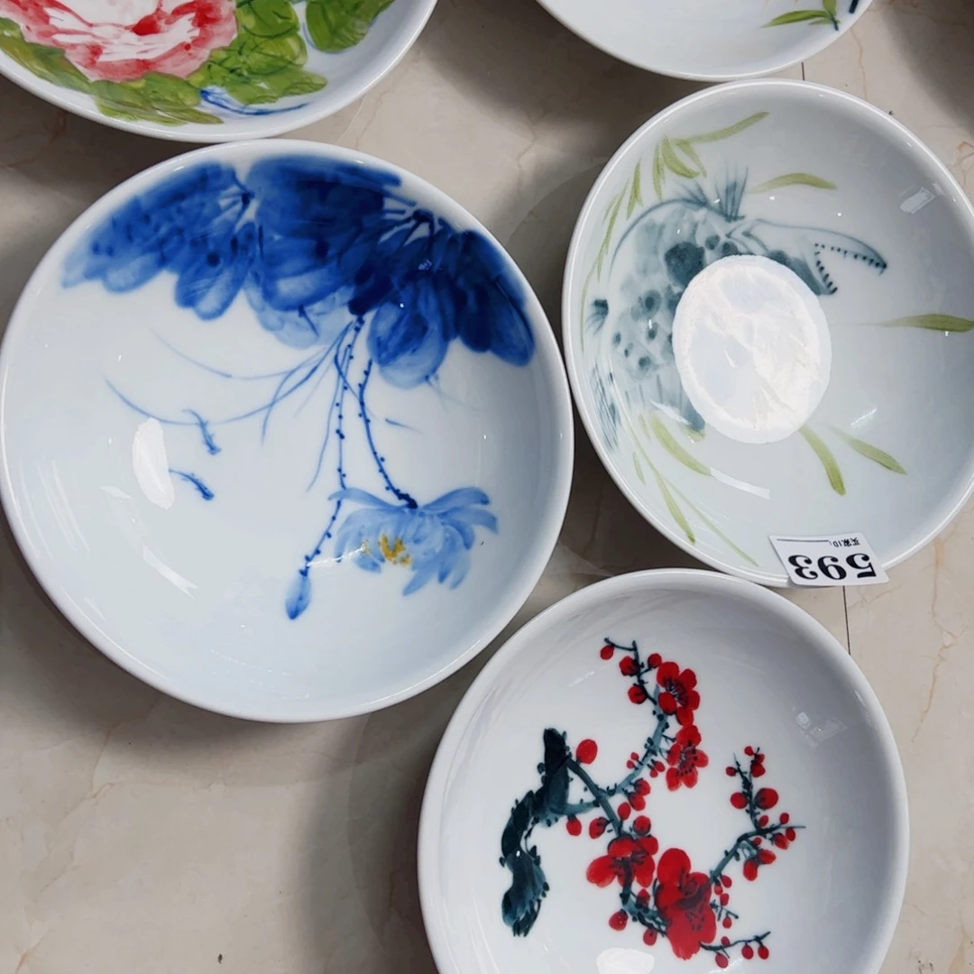 瓷片画**妆景德镇陶瓷手工手绘制作