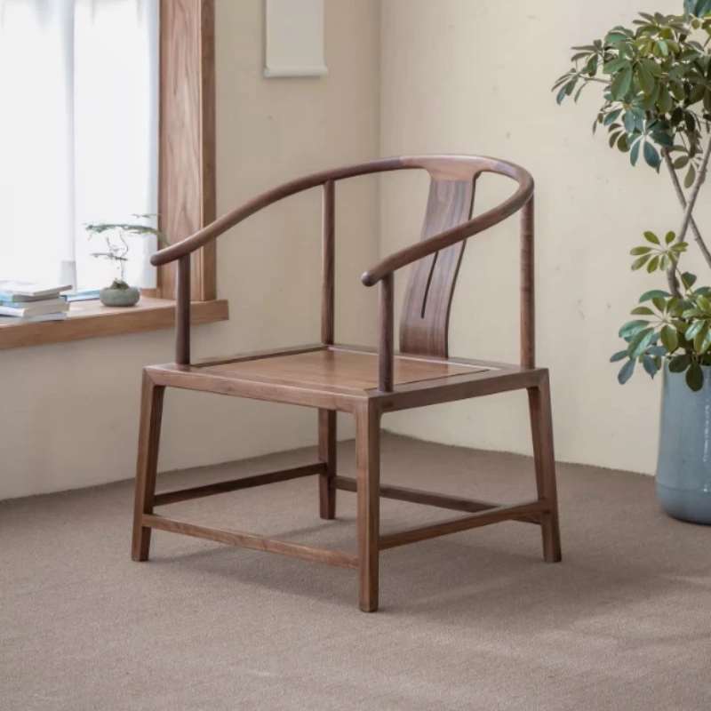 尚可优北美黑胡桃木中式实木圈椅