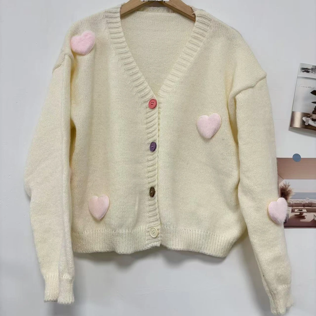 7337 毛衣设计感小众外穿2024秋冬外套针织开衫