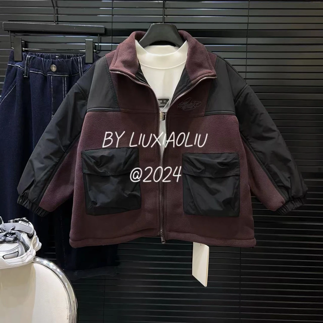 杭州六小六正版 BY LIUXIAOLIU秋冬季儿童奥粒绒拼接外套12234
