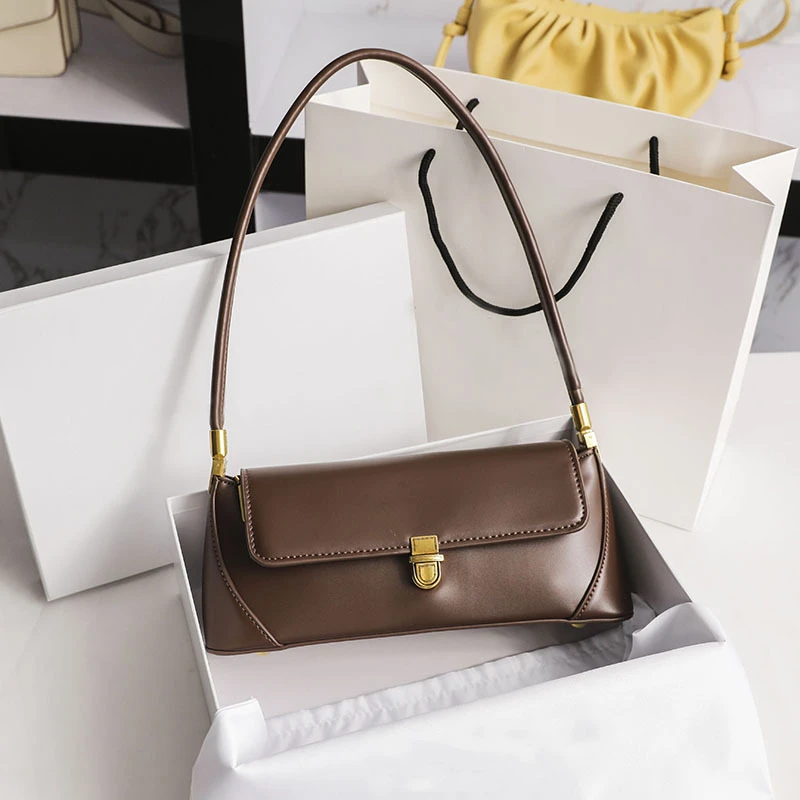 牛皮法棍包女包2025新款单肩包高级感通勤包手机包小众气质腋下包