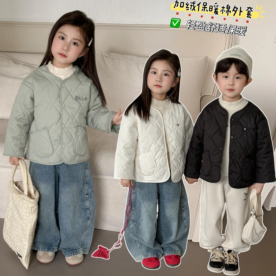 (校服神器）秋冬新款儿童棉服中大童内胆保暖外穿加绒棉外套