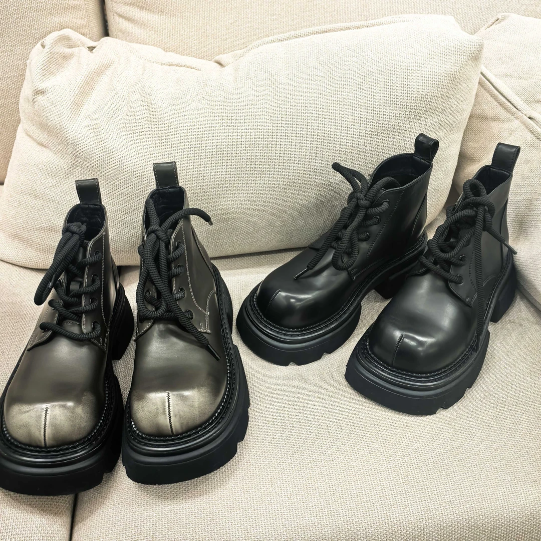 小小苏【EA006】ins潮走秀厚底短靴鞋网红时尚百搭女士潮鞋