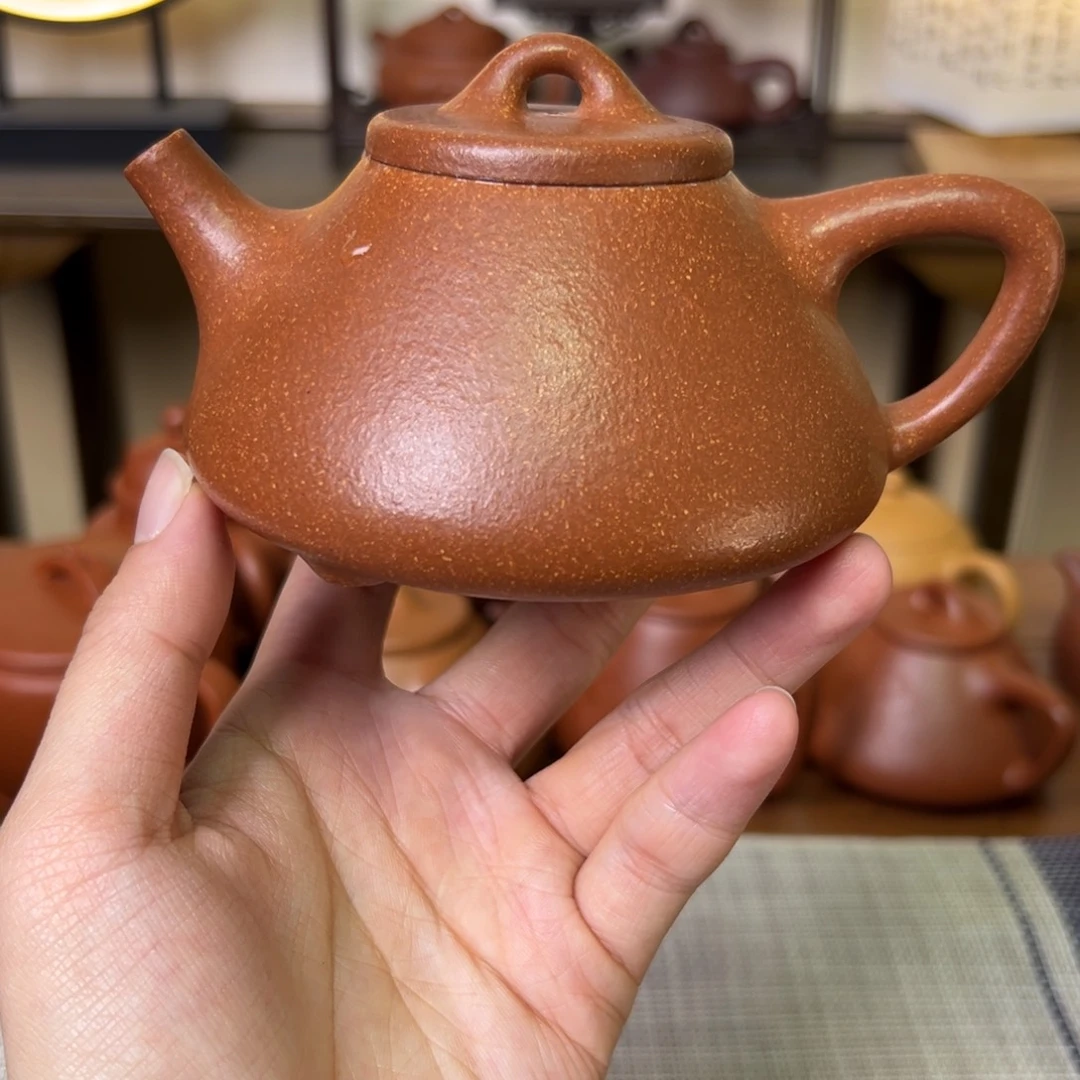 紫泥茶壶紫砂壶子冶石瓢黄降坡220cc