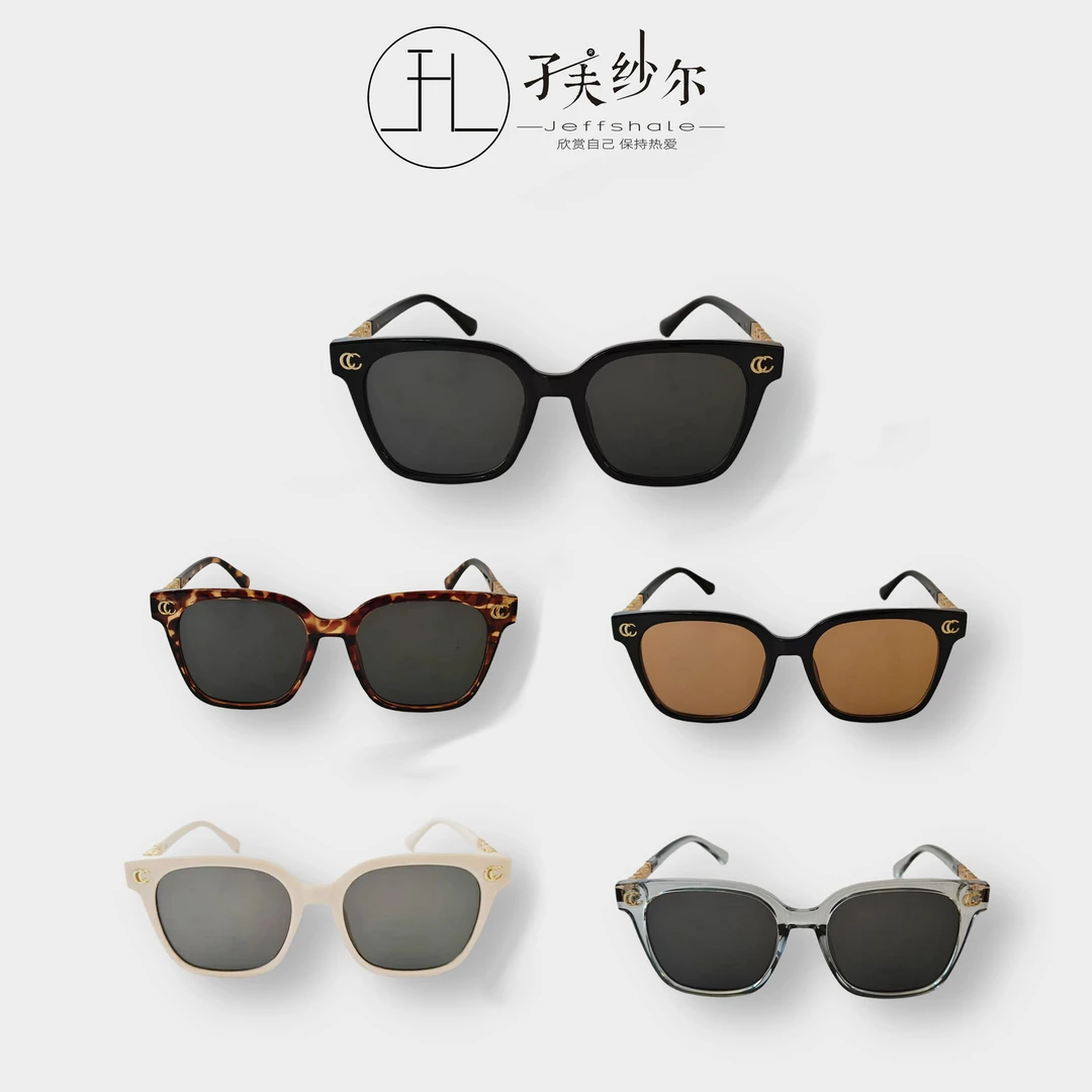 JF C字母高级感遮阳方框墨镜