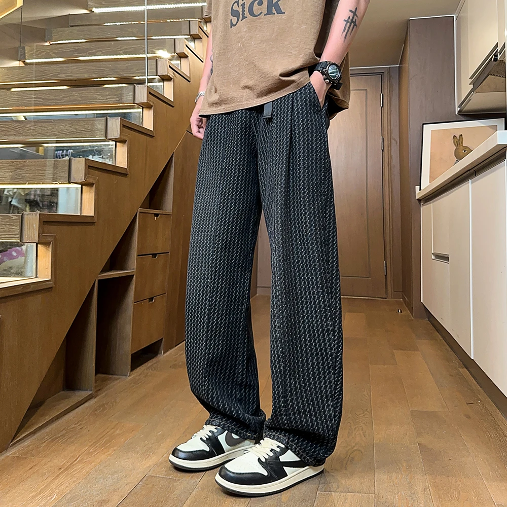 NINEDAO/玖岛春季美式休闲百搭牛仔裤男潮流cleanfit风氛围感裤子