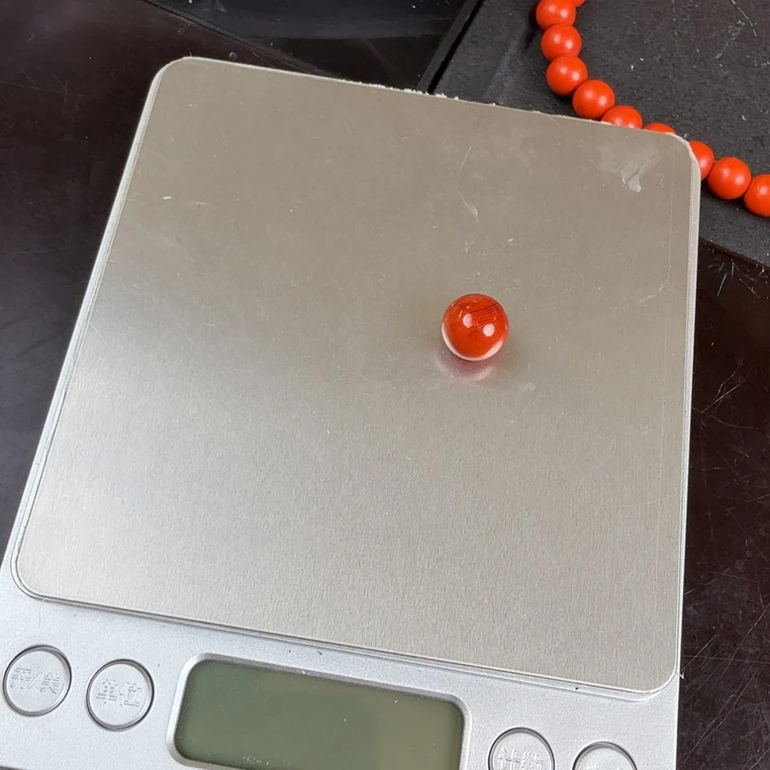 秋***收南红玛瑙合金颈饰柿子红单珠10m