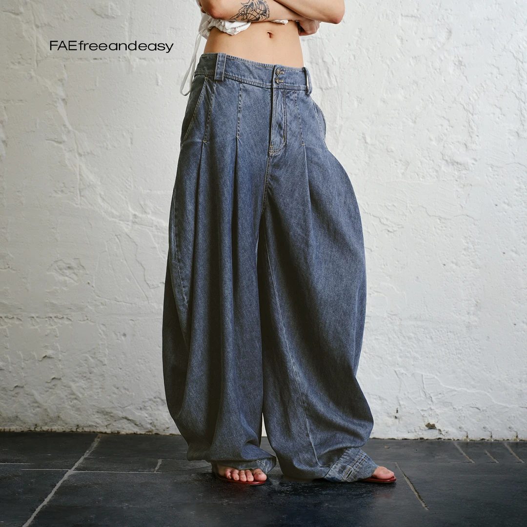 FAEfreeandeasy 漠日织痕 水洗牛仔裤 B54063