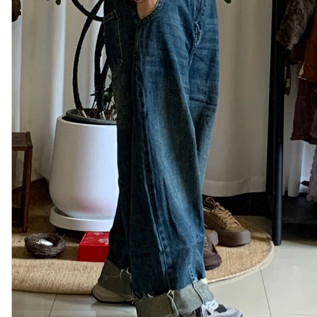 新款款春款牛仔裤破洞显瘦春秋休闲百搭复古宽松秋季夏季