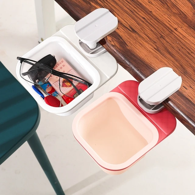 夹式可旋转餐桌垃圾桶残渣菜渣桶迷你办公室桌边盒桌下隐藏收纳盒