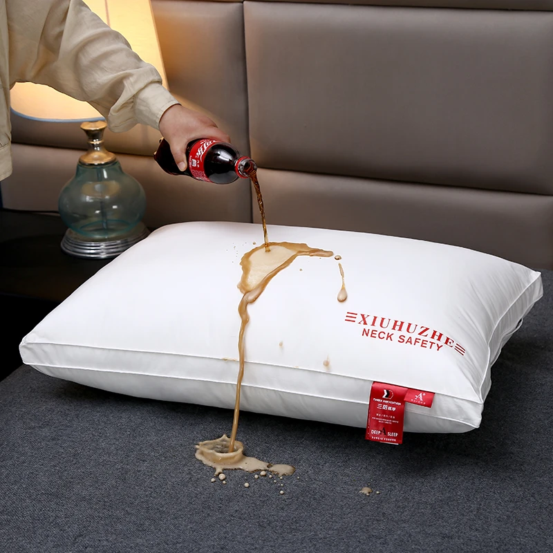 纯棉枕芯三防家用可水洗枕头防水防污渍护颈椎助睡眠学生成人整头