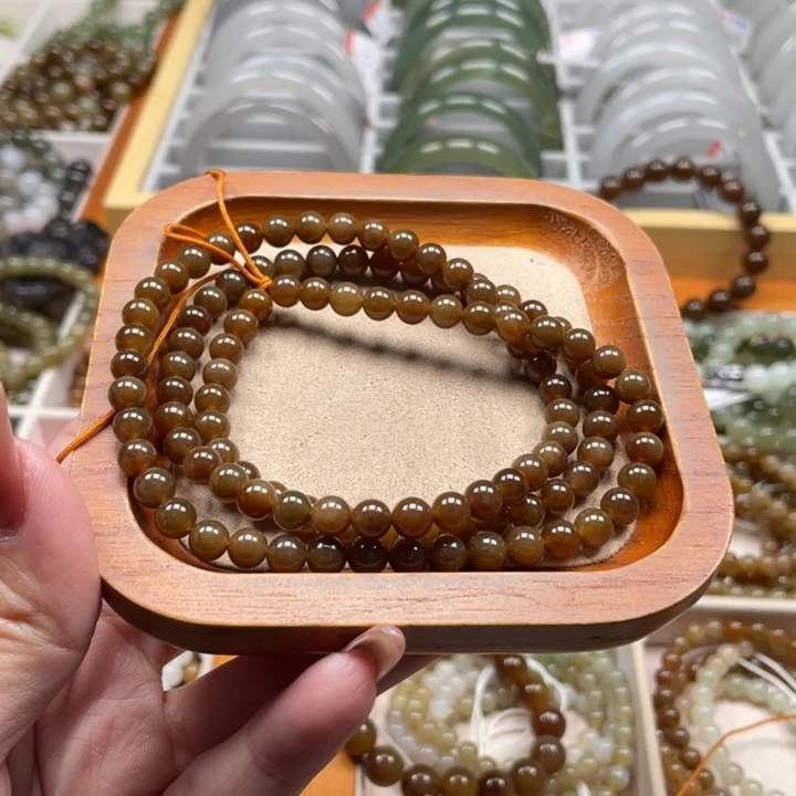 和田玉珠串6mm未镶嵌