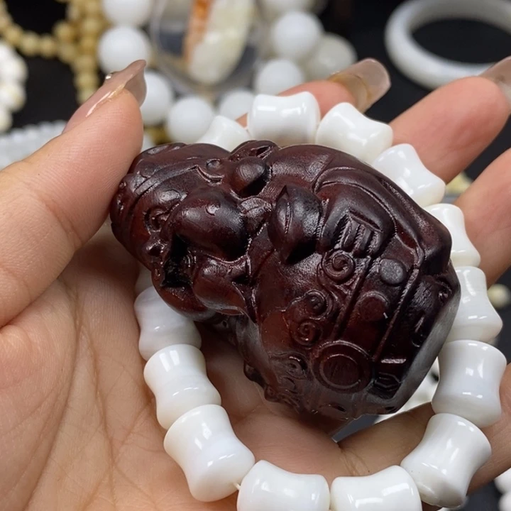 于***舟香榧木花梨木，竹节单圈