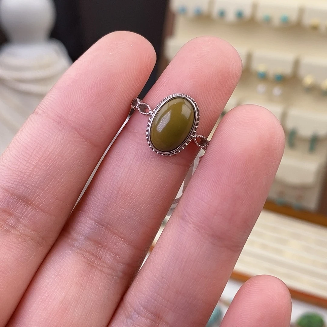 绿松石戒指银S925镶嵌