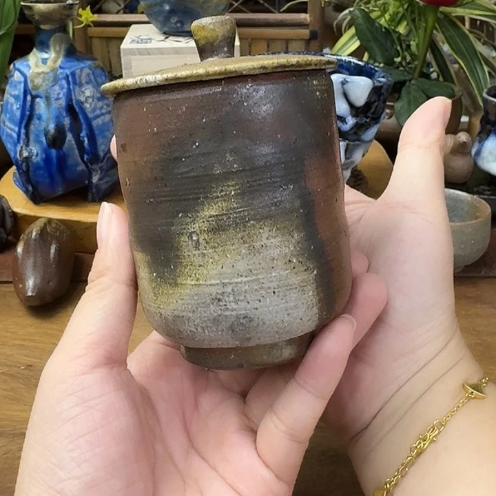 宗高健三备前烧盖杯福利一口价