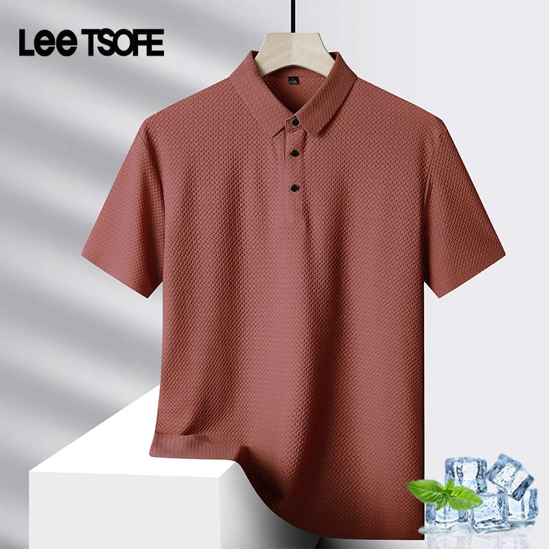 LEE TSOFE男轻奢百搭POLO衫2025春夏季新款冰丝速干透气翻领短袖