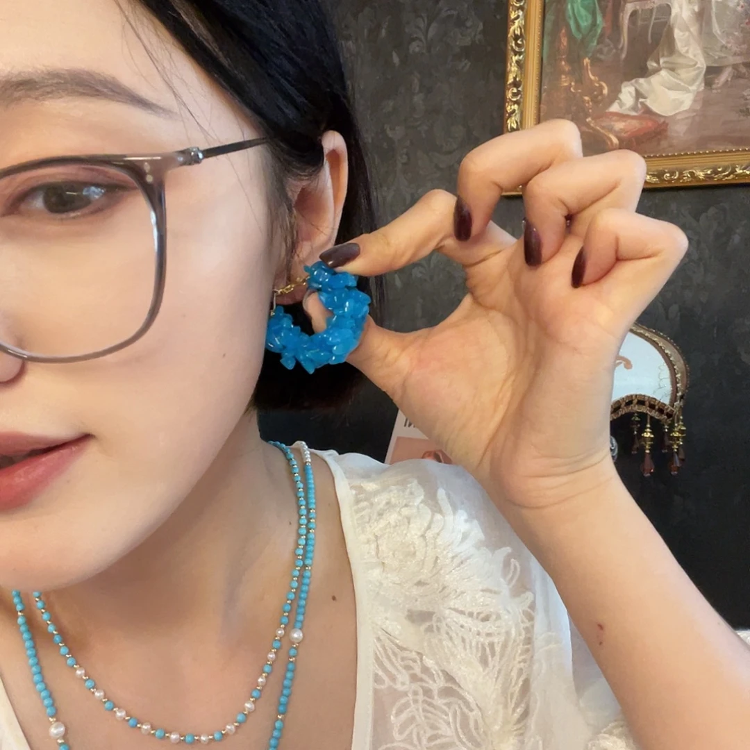 黄铜925银琉璃耳钉