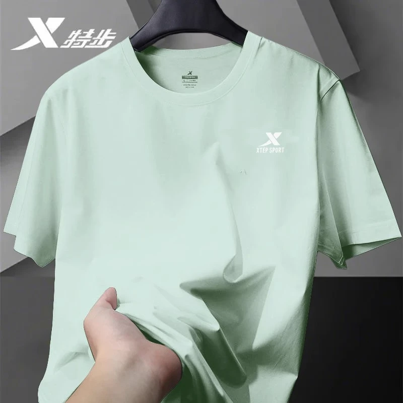 特步夏季速干衣短袖t恤男冰丝薄款休闲运动体恤透气半袖正品男装