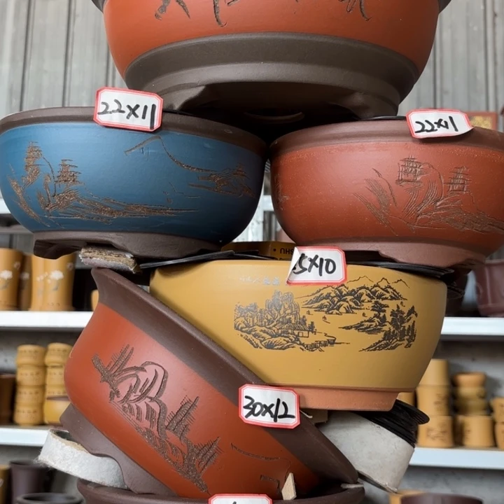 紫砂花盆100-6。