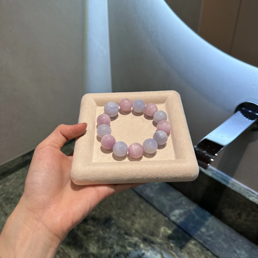 天然玛瑙拼紫锂辉手串14-15M B331