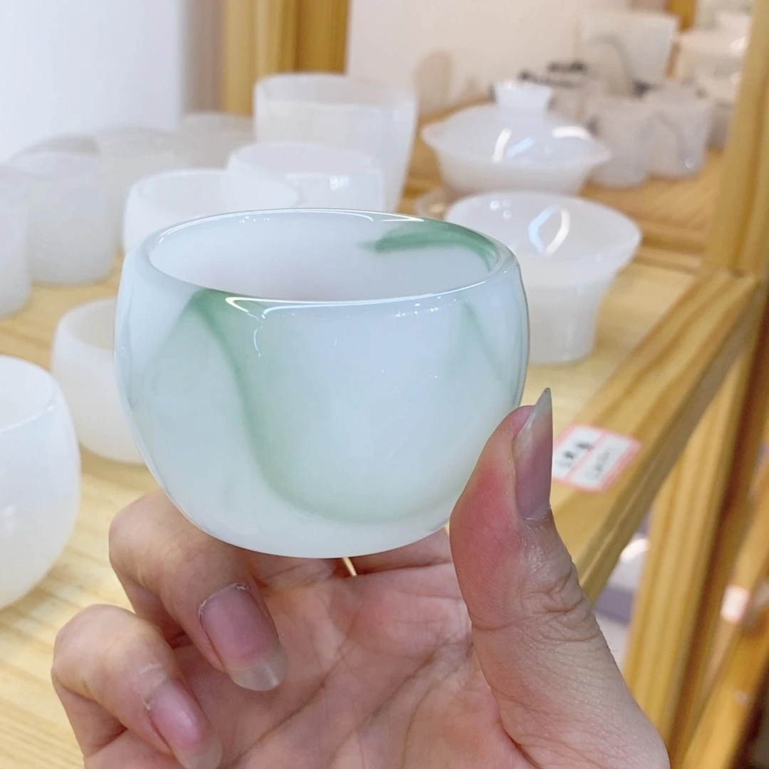 手工艺品琉璃漂绿客杯