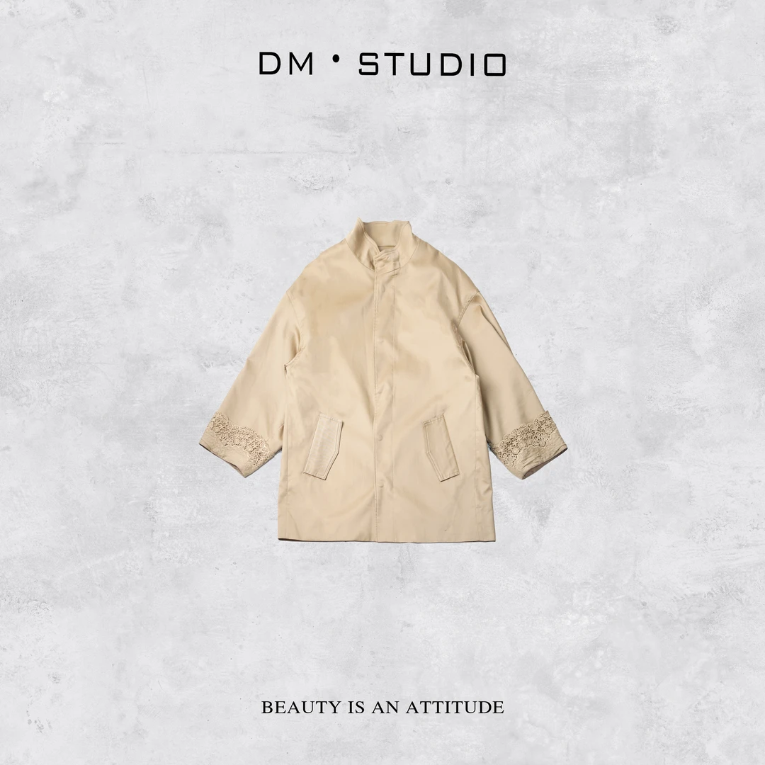 DEDM-DM•STUDIO/轻奢高级感气质宽松中长款排扣风衣外套（C13657）