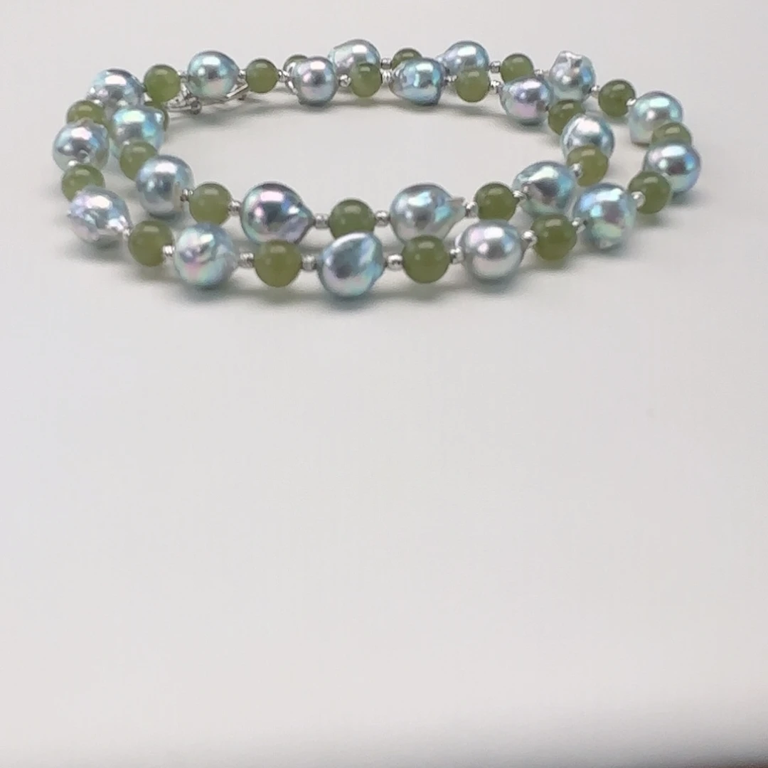 海水珍珠银S925镶嵌颈饰