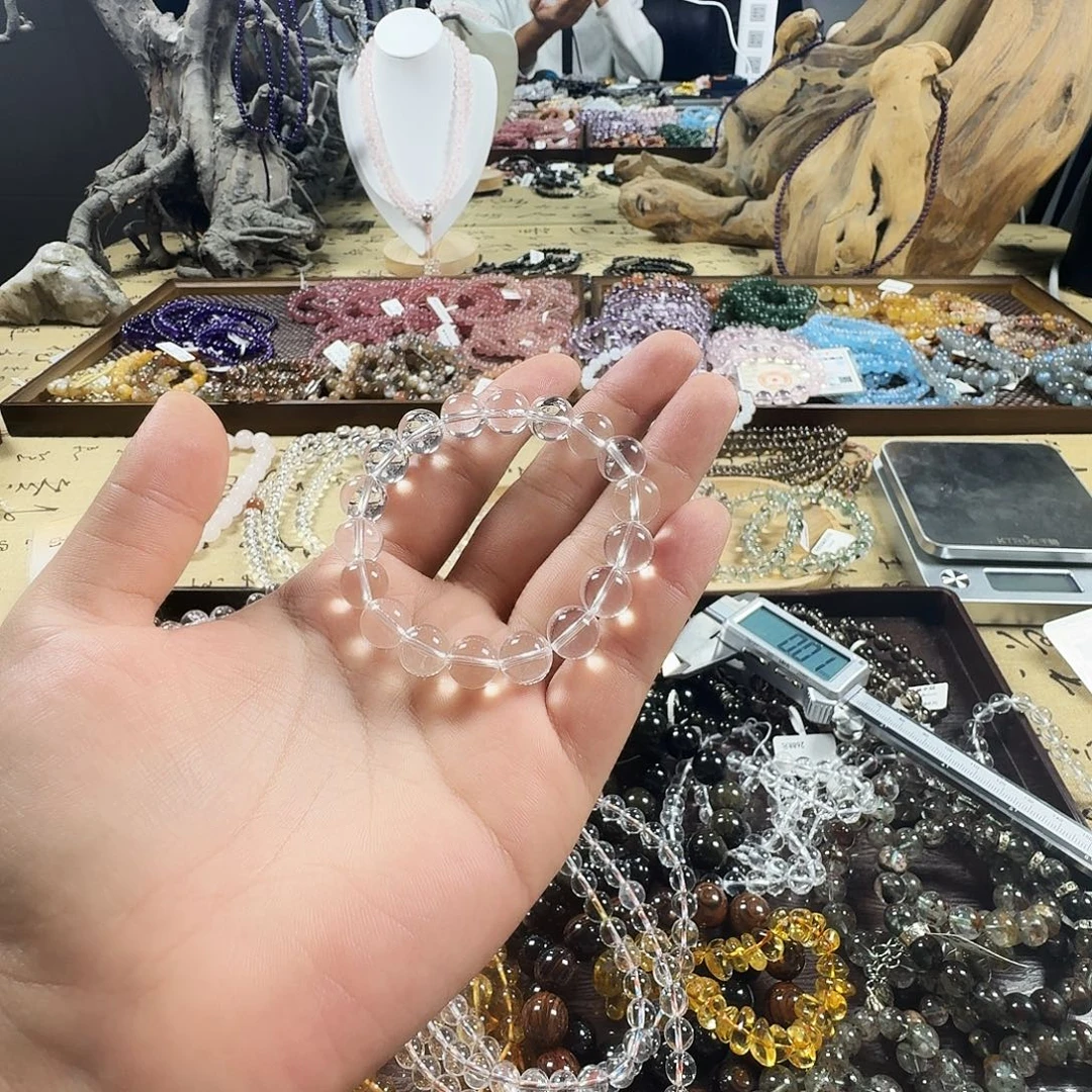 p***晨水晶手链未镶嵌天然白水晶双A全净体手链