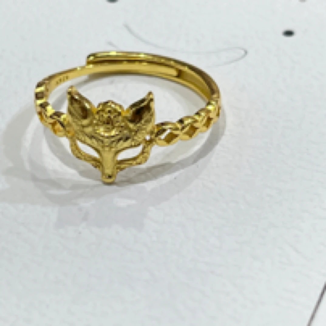 925银戒指 【七七严选】s925银镀24k狐狸开口戒指TQ