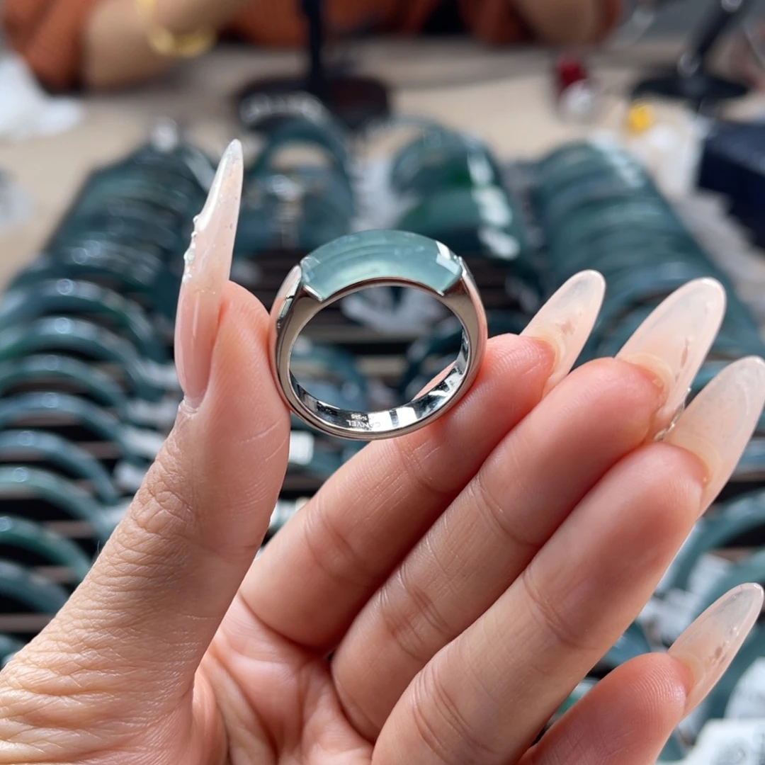 翡翠未镶嵌手镯戒指25