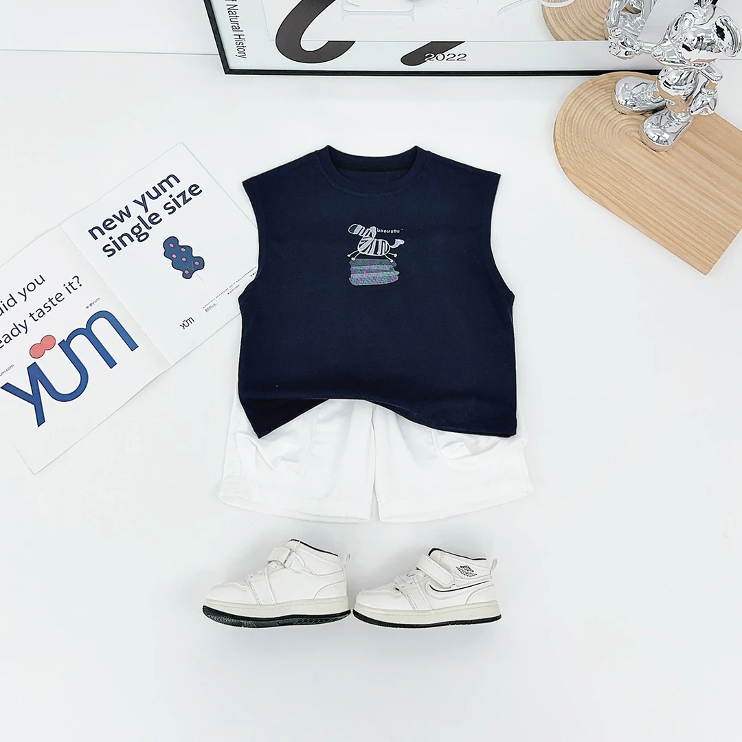 男童夏背心儿童装夏款无袖t恤夏季薄款夏装 HZ25656 悠悠童话童装
