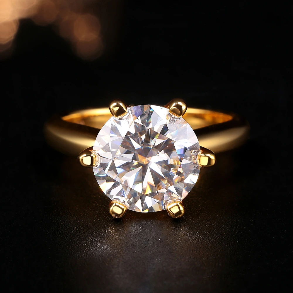 莫桑石【米米专属】18k金5克拉鸽子蛋戒指