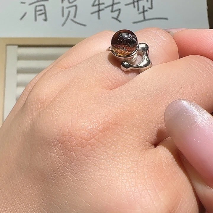 银S925镶嵌戒指水晶