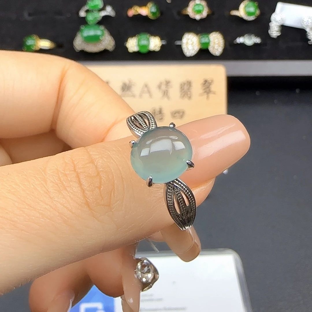 银S925镶嵌戒指翡翠