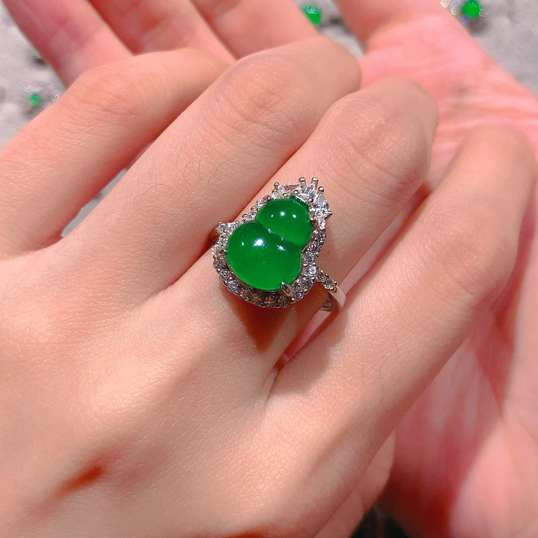 银S925镶嵌戒指翡翠L****源