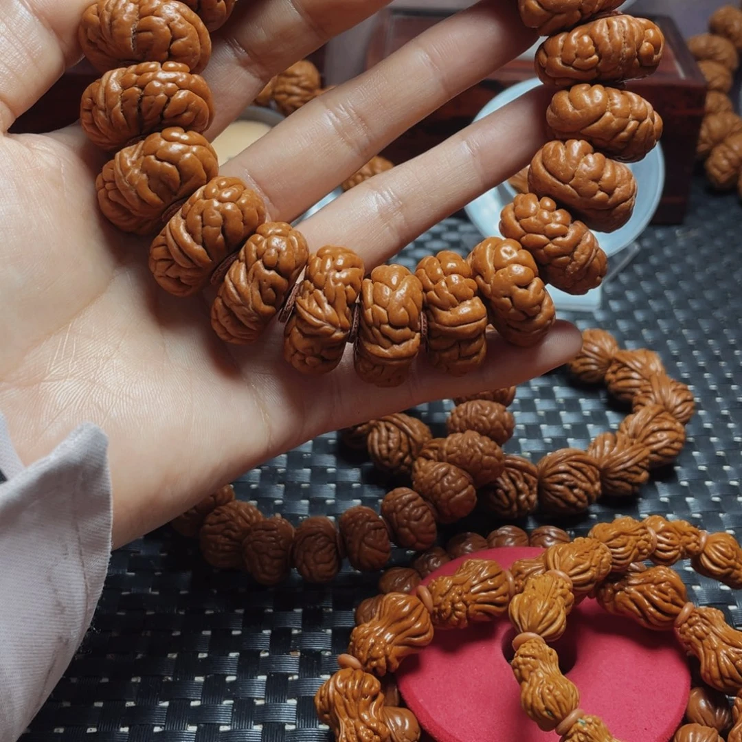 桃核手串钢**队秦岭龙纹桃核