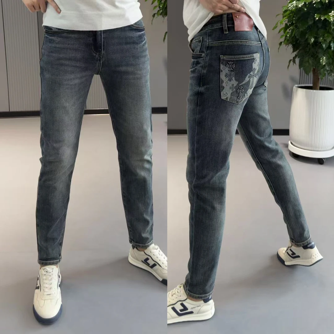 长裤男秋季新款牛仔裤男弹力修身显瘦百搭小脚裤男潮流时尚裤子男