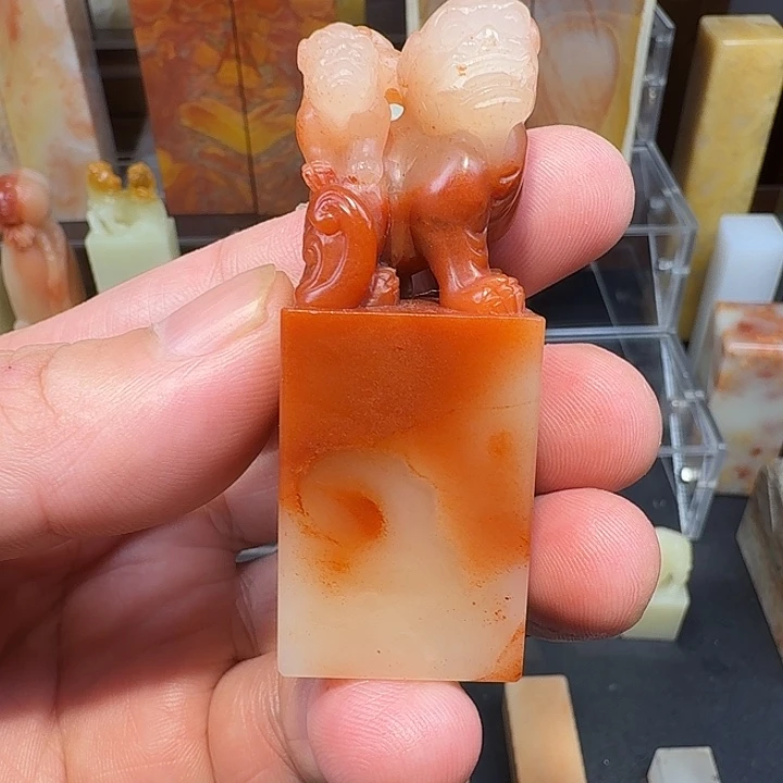 蒙***牙寿山石印石寿山石古兽印章