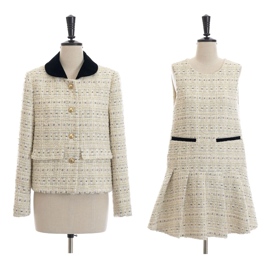 ^3宝^【涟光迷雾 外套连衣裙】气质小香时尚百搭    S30768X2